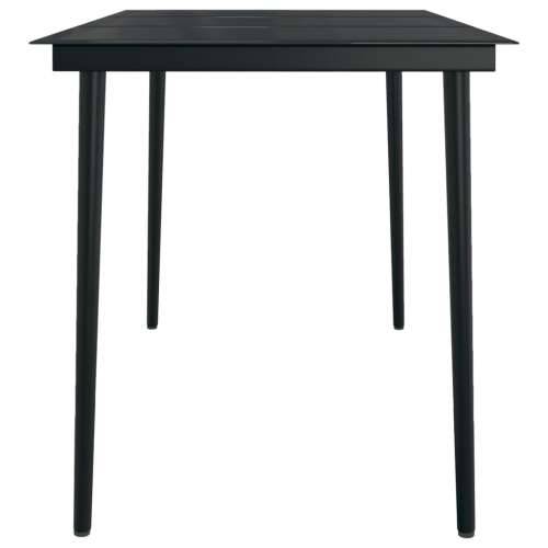 Vrtna garnitura - 7-dijelni vrtni blagovaonski set s jastucima crni - Crna Dužina stola 140 cm 6 Cijena