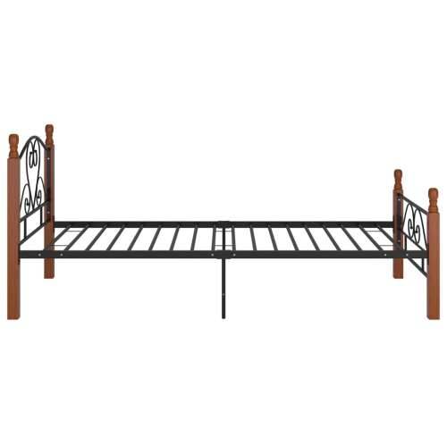 Okvir kreveta crni metalni 90 x 200 cm - crna i tamna boja drva 90 x 200 cm Cijena
