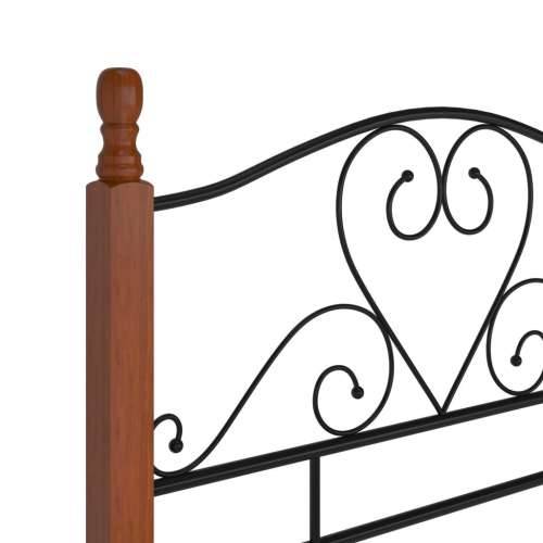 Okvir kreveta crni metalni 90 x 200 cm - crna i tamna boja drva 90 x 200 cm Cijena