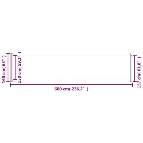 Uvlačiva bočna tenda za terasu 160 x 600 cm plava - Plava 160 x 600 cm 1 Cijena