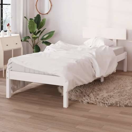 Okvir za krevet od masivnog drva bijeli 75 x 190 cm mali - Bijela 75 x 190 cm Cijena