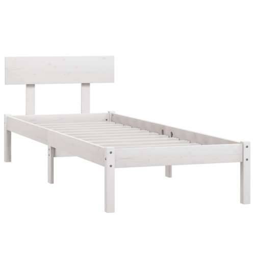 Okvir za krevet od masivnog drva bijeli 75 x 190 cm mali - Bijela 75 x 190 cm Cijena