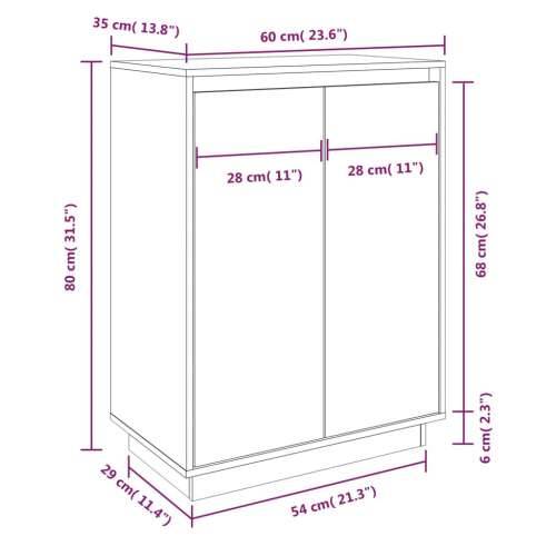 Ormarić za cipele 60 x 35 x 80 cm od masivne borovine - Prirodna 1 Cijena