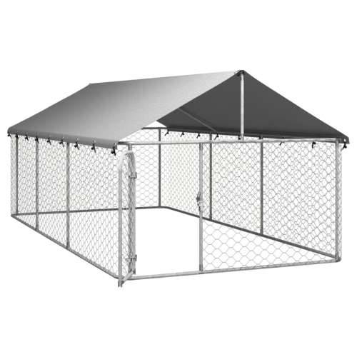 Vanjski kavez za pse s krovom 400 x 200 x 150 cm Cijena