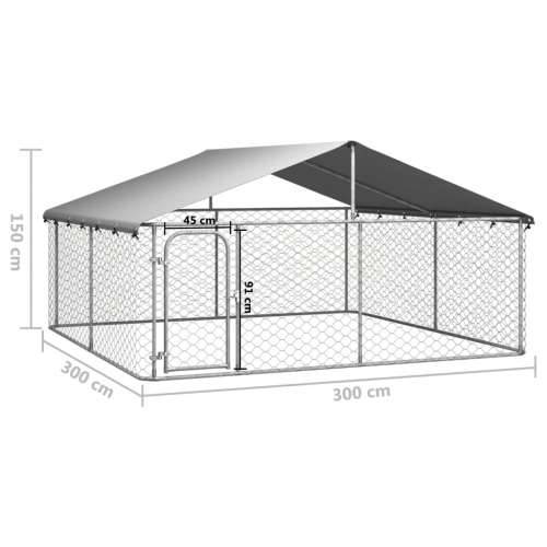 Vanjski kavez za pse s krovom 300 x 300 x 150 cm Cijena
