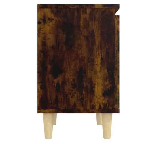 Noćni ormarić s drvenim nogama dimljeni hrast 40 x 30 x 50 cm - Dimljeni hrast 1 Cijena