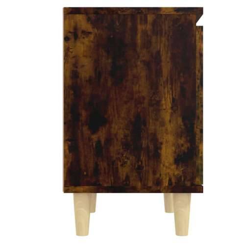Noćni ormarić s drvenim nogama 2 kom dimljeni hrast 40x30x50 cm - Dimljeni hrast 2 Cijena