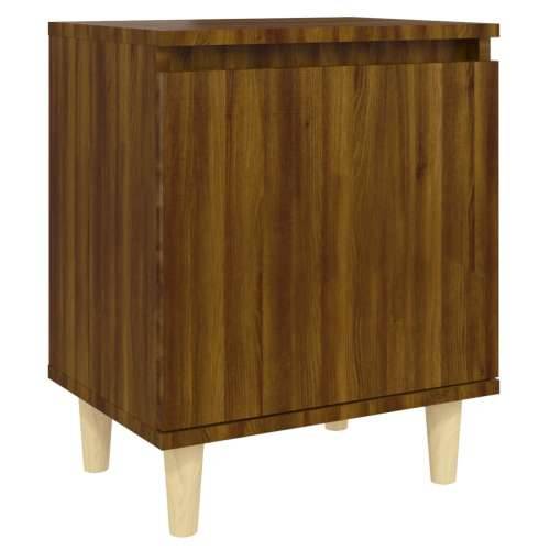 Noćni ormarić s drvenim nogama smeđi hrast 40 x 30 x 50 cm - Smeđi hrast 1 Cijena