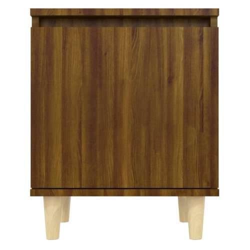 Noćni ormarić s drvenim nogama smeđi hrast 40 x 30 x 50 cm - Smeđi hrast 1 Cijena