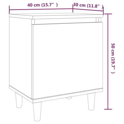 Noćni ormarić s drvenim nogama smeđi hrast 40 x 30 x 50 cm - Smeđi hrast 1 Cijena