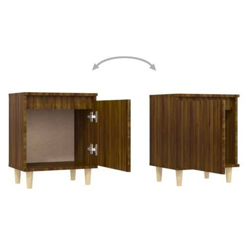 Noćni ormarići s drvenim nogama 2 kom smeđi hrast 40x30x50 cm Smeđi hrast 2 Cijena