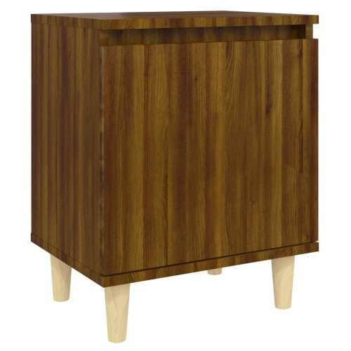 Noćni ormarići s drvenim nogama 2 kom smeđi hrast 40x30x50 cm Smeđi hrast 2 Cijena