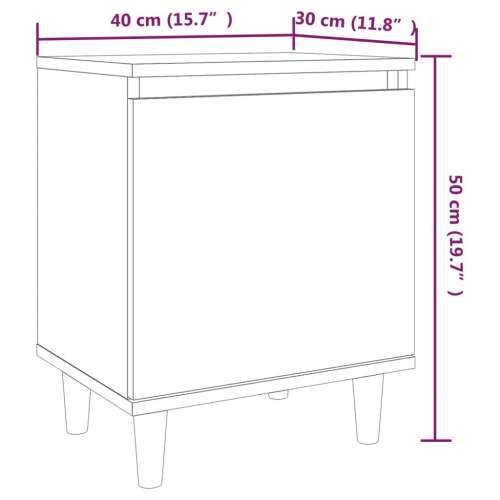 Noćni ormarići s drvenim nogama 2 kom smeđi hrast 40x30x50 cm Smeđi hrast 2 Cijena