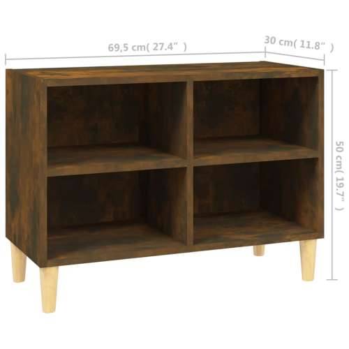 TV ormarić s masivnim nogama 69,5x30x50 cm dimljena boja hrasta Dimljeni hrast 1 69.5 cm Cijena