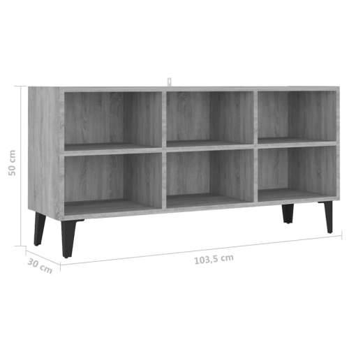 TV ormarić s metalnim nogama boja hrasta sonome 103,5x30x50 cm - Sivi hrast sonoma 1 103.5 cm Cijena