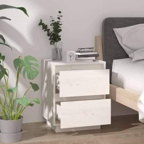 Noćni ormarići 2 kom bijeli 40 x 35 x 50 cm od masivne borovine - Bijela 2 Cijena