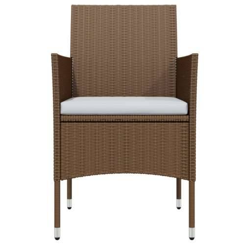 Vrtna garnitura - 3-dijelni vrtni blagovaonski set s jastucima smeđe-crni - Smeđa i crna Dužina stola 80 cm 2 Cijena