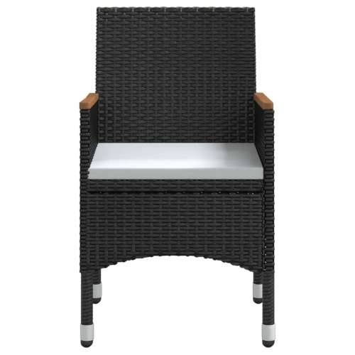 Vrtna garnitura - 3-dijelni vrtni blagovaonski set s jastucima crni - Crna Dužina stola 80 cm 2 Cijena