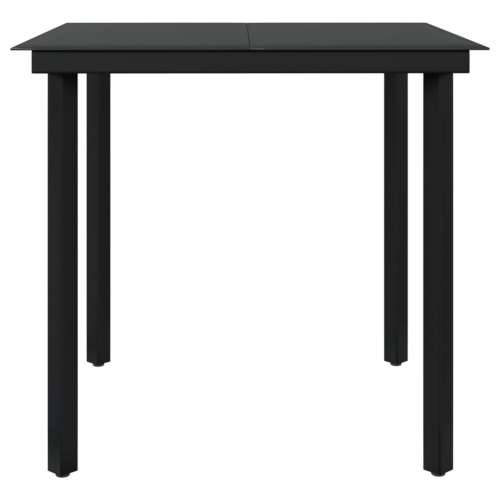 Vrtna garnitura - 3-dijelni vrtni blagovaonski set s jastucima crni - Crna Dužina stola 80 cm 2 Cijena