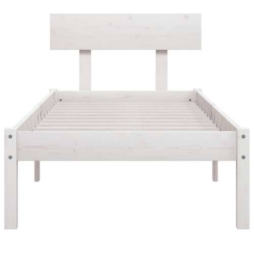 Okvir za krevet od masivne borovine bijeli 90 x 190 cm mali - Bijela 90 x 190 cm Cijena
