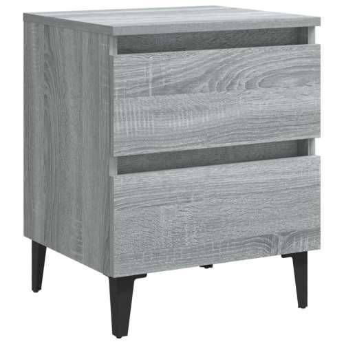 Noćni ormarić s metalnim nogama boja sivog hrasta 40x35x50 cm - Sivi hrast sonoma 1 Cijena