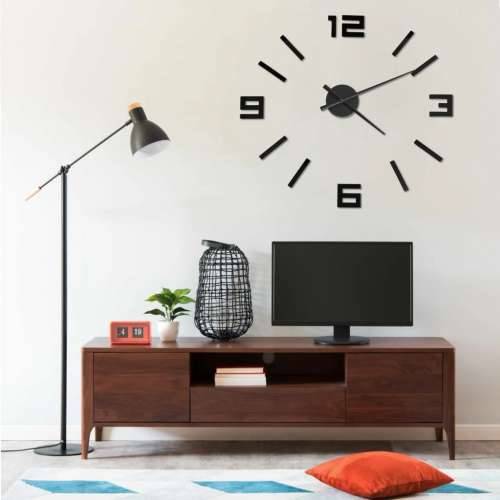 325156 3D Wall Clock Modern Design Black 100 cm XXL - Crna Cijena