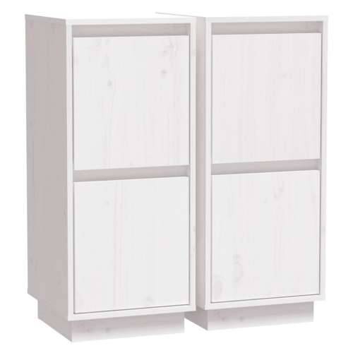 Komode 2 kom bijele 31,5 x 34 x 75 cm od masivne borovine Bijela 2 Cijena