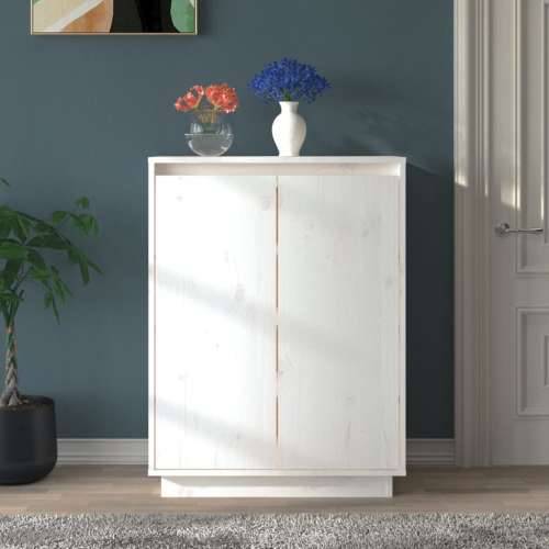 Ormarić za cipele bijeli 60 x 35 x 80 cm od masivne borovine - Bijela 1 Cijena
