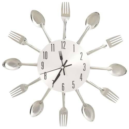 325162 Wall Clock with Spoon and Fork Design Silver 31 cm Aluminium Cijena