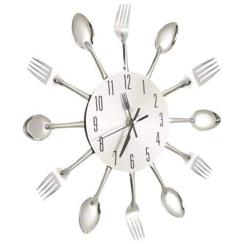 325162 Wall Clock with Spoon and Fork Design Silver 31 cm Aluminium Cijena