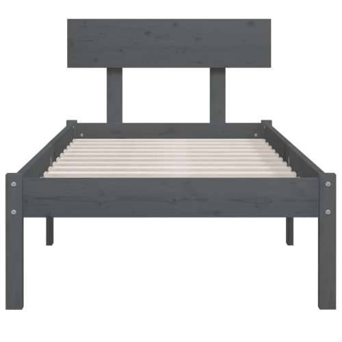 Okvir za krevet od borovine sivi 90 x 190 cm jednokrevetni - Siva 90 x 190 cm Cijena