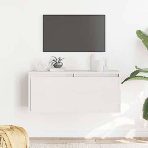 Zidni ormarić bijeli 80 x 30 x 35 cm od masivne borovine - Bijela 1 Cijena