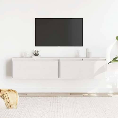 Zidni ormarići 2 kom bijeli 80 x 30 x 35 cm od masivne borovine - Bijela 2 1 Cijena