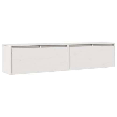 Zidni ormarići 2 kom bijeli 80 x 30 x 35 cm od masivne borovine - Bijela 2 1 Cijena