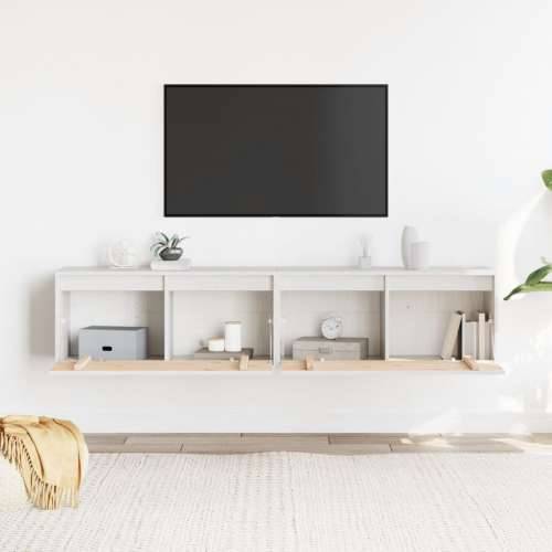 Zidni ormarići 2 kom bijeli 80 x 30 x 35 cm od masivne borovine - Bijela 2 1 Cijena