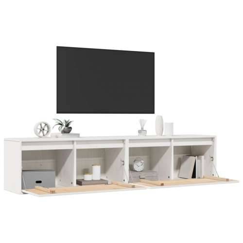 Zidni ormarići 2 kom bijeli 80 x 30 x 35 cm od masivne borovine - Bijela 2 1 Cijena