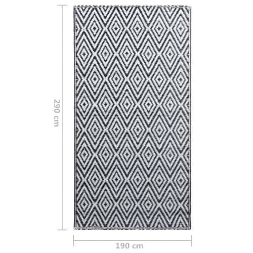 Vanjski tepih bijelo-crni 190 x 290 cm PP Cijena
