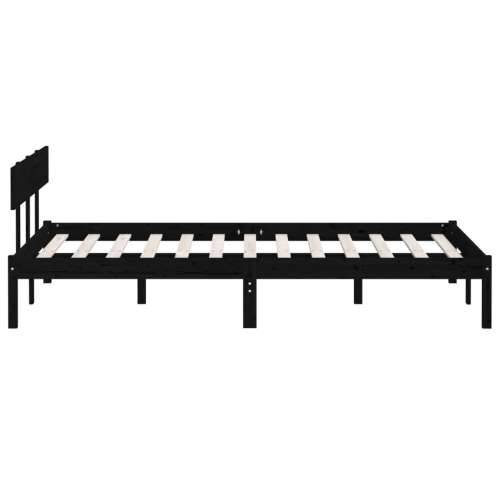 Okvir za krevet crni masivno drvo 120 x 190 cm mali bračni - Crna 120 x 190 cm Cijena