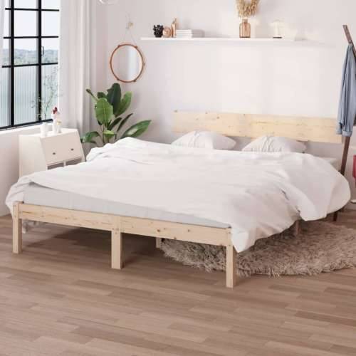 Okvir za krevet od masivne borovine 140 x 190 cm - Prirodna 140 x 190 cm Cijena