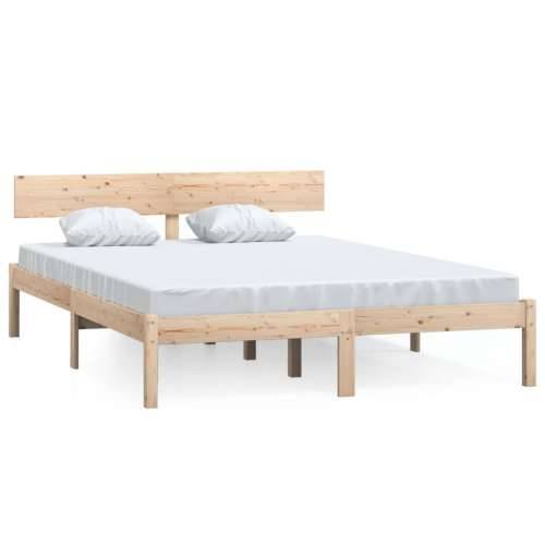 Okvir za krevet od masivne borovine 140 x 190 cm - Prirodna 140 x 190 cm Cijena