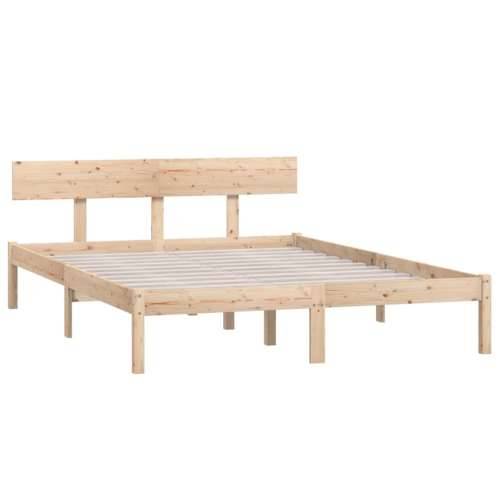 Okvir za krevet od masivne borovine 140 x 190 cm - Prirodna 140 x 190 cm Cijena