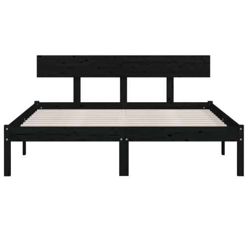 Okvir za krevet od masivne borovine crni 140 x 190 cm - Crna 140 x 190 cm Cijena