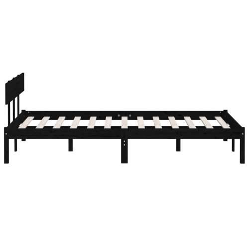 Okvir za krevet od masivne borovine crni 140 x 190 cm - Crna 140 x 190 cm Cijena