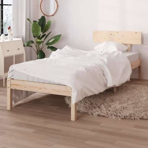 Okvir za krevet od masivne borovine 90 x 200 cm - Prirodna 90 x 200 cm Cijena