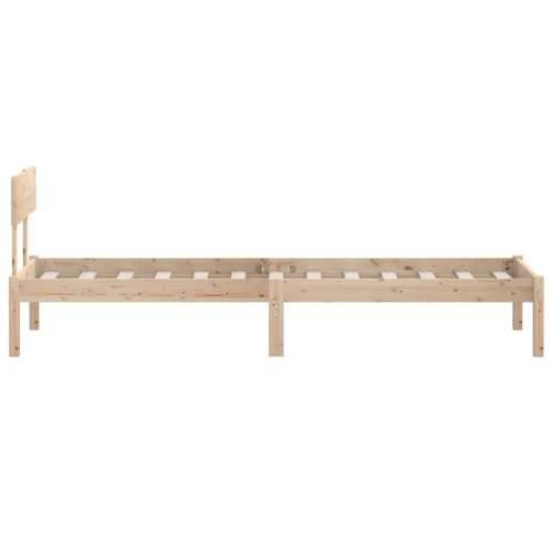 Okvir za krevet od masivne borovine 90 x 200 cm - Prirodna 90 x 200 cm Cijena