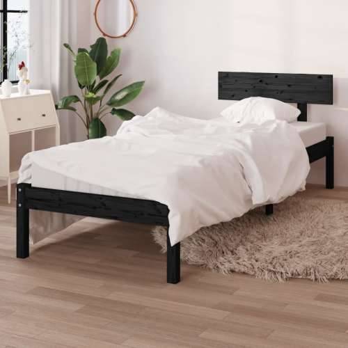 Okvir za krevet od masivne borovine crni 90 x 200 cm Crna 90 x 200 cm Cijena