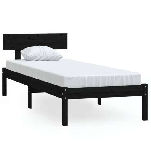 Okvir za krevet od masivne borovine crni 90 x 200 cm Crna 90 x 200 cm Cijena