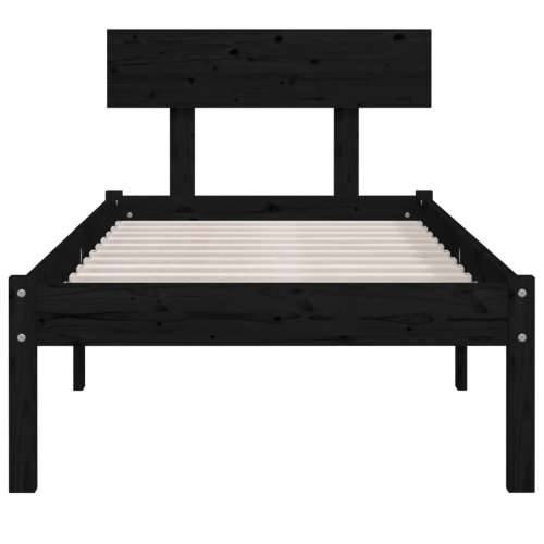 Okvir za krevet od masivne borovine crni 90 x 200 cm Crna 90 x 200 cm Cijena