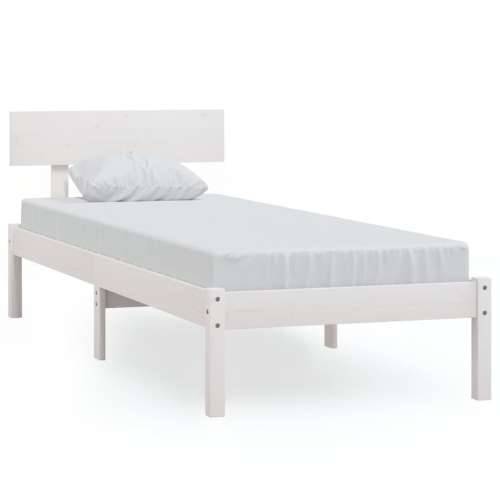 Okvir za krevet od masivne borovine bijeli 100 x 200 cm - Bijela 100 x 200 cm Cijena