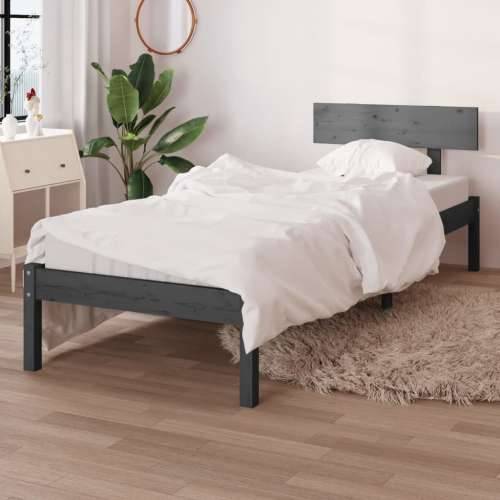 Okvir za krevet od masivne borovine sivi 100 x 200 cm - Siva 100 x 200 cm Cijena